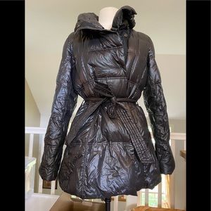 Black puffer coat in large or roomy medium siz